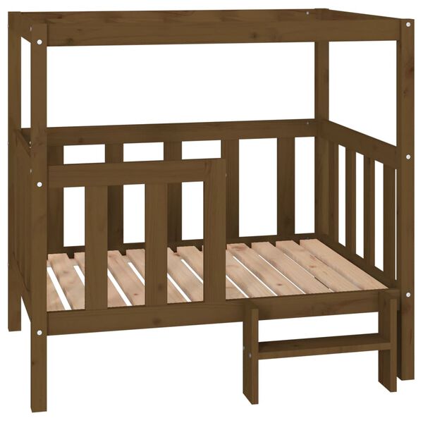 vidaXL Krevet za pse Smeđa meda 105,5x83,5x100 cm od masivne borovine