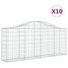 vidaXL Lučne gabionske ko&scaron;are 10 kom 200x30x80/100cm pocinčano željezo
