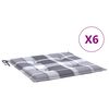 vidaXL Jastuci za vrtne stolice 6 kom sivi karirani 40x40x4 cm tkanina