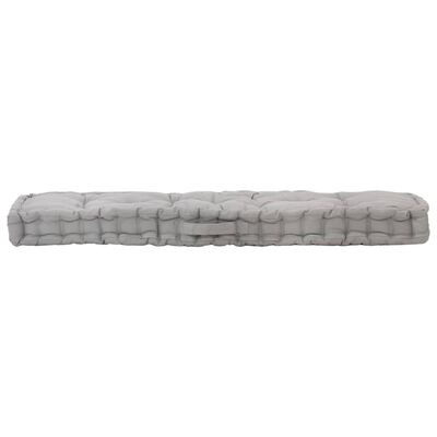 vidaXL Paletni podni jastuk pamučni 120 x 40 x 7 cm sivi