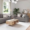 vidaXL Sofa 3 pcs Sivo-smeđa Platnasta tkanina