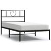 vidaXL Metalni okvir za krevet s uzglavljem crni 100x190 cm