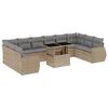vidaXL 11-dijelni set vrtnih sofa od poliratana s jastucima bež