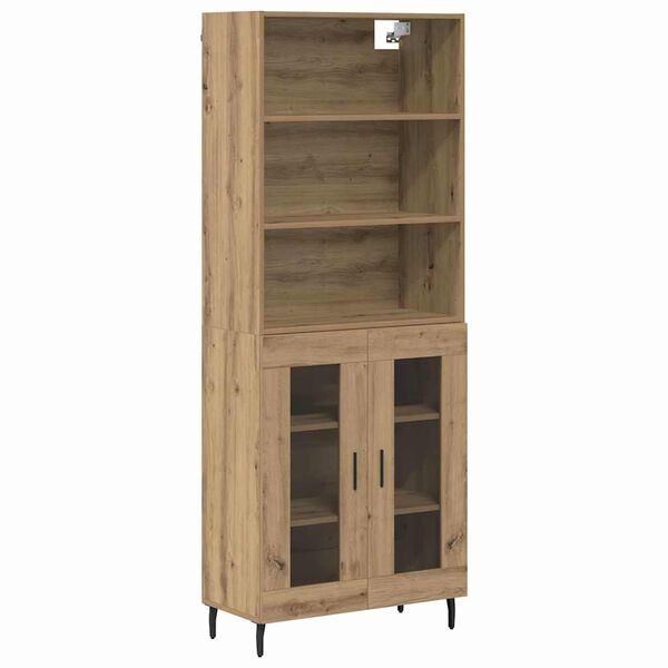 vidaXL Highboard Umjetnički hrast 69,5 x 34 x 180 cm