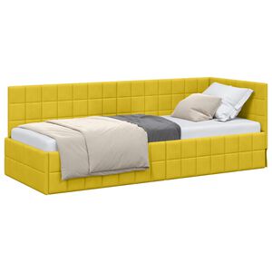 vidaXL Kutni okvir kreveta s uzglavljem Žuta 80 cm x 200 cm Bar&scaron;un