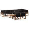 vidaXL Set vanjskih sofa s jastukom 9 pcs Prirodna i crna