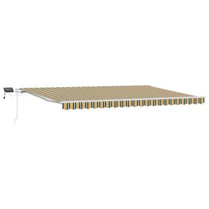 vidaXL Povlačivi tende Zelena i žuta 500 &times; 300 cm Tkanina i Aluminij