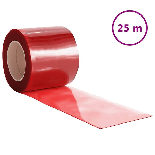 vidaXL Zavjesa za vrata crvena 200 mm x 1,6 mm 25 m PVC