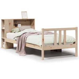 vidaXL Krevet s regalom za knjige bez madraca 75x190 cm borovina