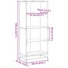 vidaXL Polica za knjige Siva Sonoma 60x35x139 cm Konstruirano drvo