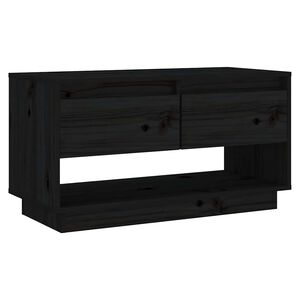 vidaXL TV ormarić crni 74 x 34 x 40 cm od masivne borovine