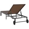 vidaXL Ležaljka na suncu 1-osoba Smeđa 60 x 200 x 27cm poliratan