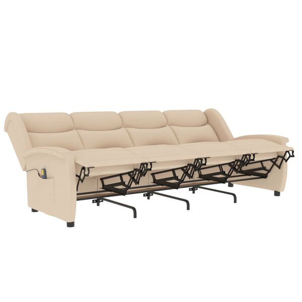 vidaXL Masažni četverosjed od tkanine krem