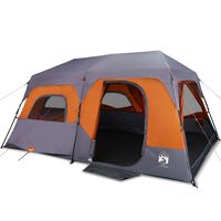 vidaXL Šator za kampiranje za 9 osoba sivo-narančasti vodootporni