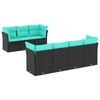vidaXL 8-dijelni set vrtnih sofa od poliratana s jastucima crni