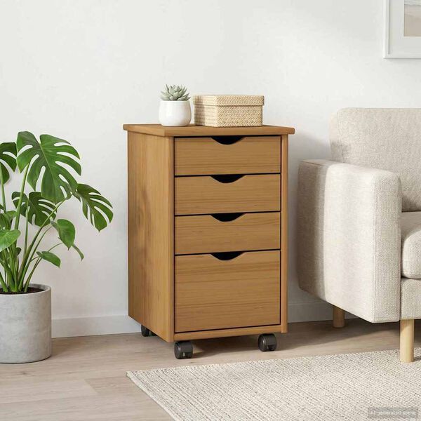 vidaXL Mobilni ormar s kotačem MOSS Medeno Smeđa 34 x 39 x 56 cm