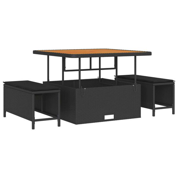 vidaXL Sjedeća garnitura za vrt 11 pcs Crna 100 x 100 x 71 cm