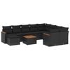 vidaXL 11-dijelni set vrtnih sofa od poliratana s jastucima crni