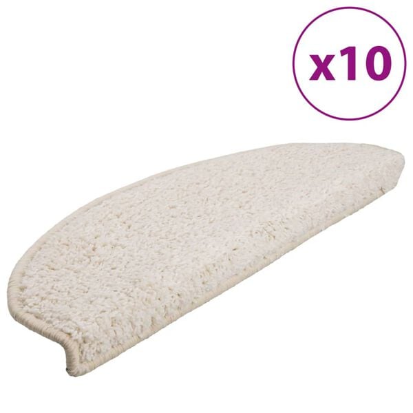 vidaXL Prostirke za stepenice 10 kom 65x21x4 cm Bijele poluokrugle velike
