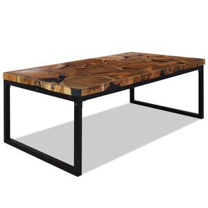 vidaXL Stol za Kavu Tikovina i Smola 110x60x40 cm