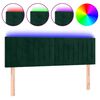 vidaXL LED uzglavlje tamnozeleno 144x5x78/88 cm bar&scaron;unasto