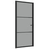 vidaXL Unutarnja vrata 93 x 201,5 cm crna od ESG stakla i aluminija