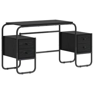 vidaXL Stol s pohranom Crni hrast 145 x 50 x 75 cm