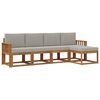 vidaXL Set vanjskih sofa s jastukom 5 pcs Prirodna i svijetlo siva