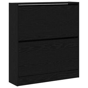 vidaXL Ormar za cipele 80 x 21 x 87,5 cm Konstruirano drvo Crni hrast
