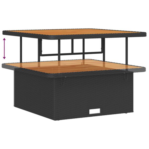 vidaXL Sjedeća garnitura za vrt s jastukom 8 pcs Crna poliratan