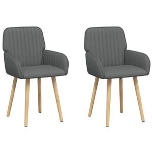 vidaXL Trpezarijske stolice 2 pcs Tkanina Tamnosiva