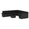 vidaXL 11-dijelni set vrtnih sofa od poliratana s jastucima crni