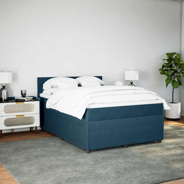 vidaXL Krevet box spring s madracem plavi 160 x 200 cm bar&scaron;unasti