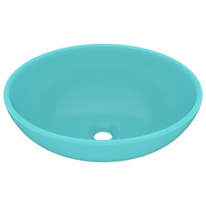 vidaXL Luksuzni ovalni umivaonik mat svjetlozeleni 40x33 cm keramički