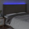 vidaXL LED uzglavlje smeđesivo 163 x 16 x 118/128 cm od tkanine