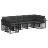 vidaXL Set vanjskih sofa s jastukom 7 pcs Crna i tamno siva Poliester