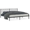vidaXL Metalni okvir za krevet s uzglavljem crni 200x200 cm