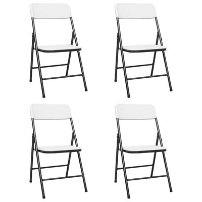 vidaXL Sklopive vrtne stolice 4 kom HDPE bijele