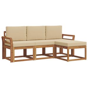 vidaXL Set vanjskih sofa s jastukom 4 pcs Prirodna i bež