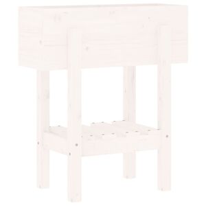 vidaXL Vrtna sadilica bijela 62 x 30 x 69 cm od masivne borovine