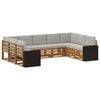 vidaXL Set vanjskih sofa 9 pcs Prirodna i svjetlosiva Poliester
