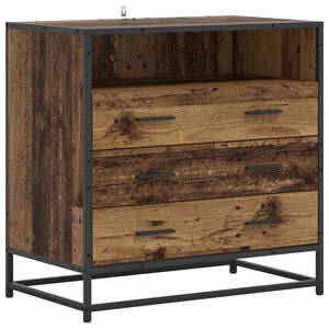 vidaXL Ormar s ladicama 3-Ladica Staro drvo 70 x 41 x 70 cm