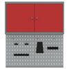 vidaXL Set ormarića za alate i pegboarda s policom 3 pcs Crvena