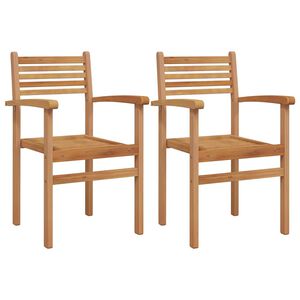 vidaXL Stolica 2 pcs Smeđa 56 x 55 x 90.5 cm Čvrsto teak drvo