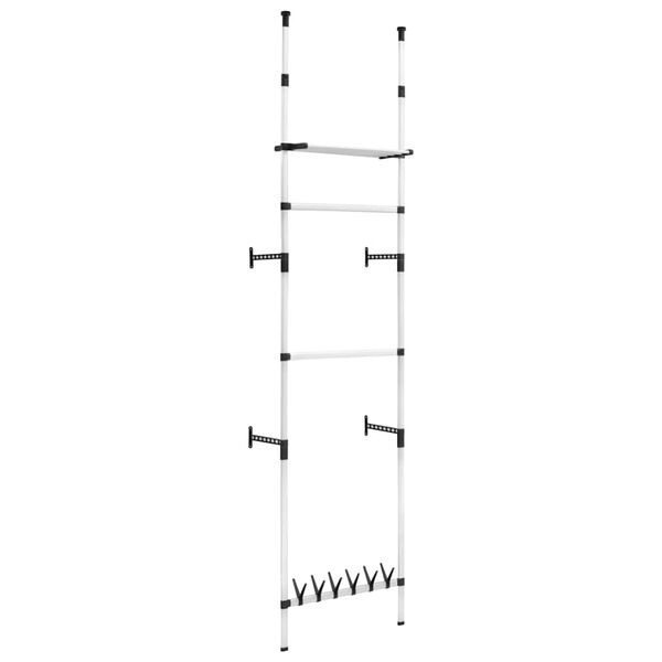 vidaXL Teleskopski sustav ormara sa &scaron;ipkama i policom aluminijski