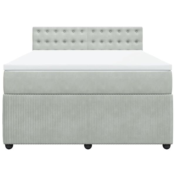 vidaXL Krevet s oprugama i madracem svjetlosivi 140x190 cm bar&scaron;unasti