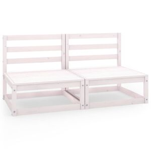 vidaXL Vrtni dvosjed od masivne borovine bijeli