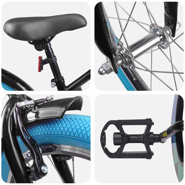 vidaXL Dječji Bicikl 18 Inča za djecu od 5 do 7 godina Crna