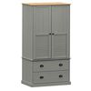 vidaXL Ormar VIGO sivi 90 x 55 x 170 cm od masivne borovine