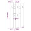 vidaXL Vje&scaron;alica za kapute na zidu Zidne Sonoma hrast 65 x 3 x 100 cm
